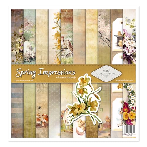 ITD Collection - Scrapbooking package 12 x 12 inches, scrapbooking paper, decorative paper, decoupage, card making, paper size - 310 x 320 mm (Spring Impressions, SLS058) von ITD Collection