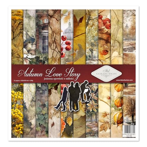 ITD Collection- Scrapbooking package 12x12 inches, scrapbooking paper, decorative paper, decoupage, card making, paper size 310x320mm (SLS-069 Autumn Love Story) von ITD Collection