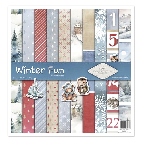 ITD Collection- Scrapbooking package 12x12 inches, scrapbooking paper, decorative paper, decoupage, card making, paper size 310x320mm (SLS-070 Winter Fun) von ITD Collection