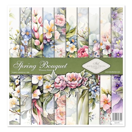 ITD Collection- Scrapbooking package 12x12 inches, scrapbooking paper, decorative paper, decoupage, card making, paper size 310x320mm (SLS-075 Spring Bouquet) von ITD Collection