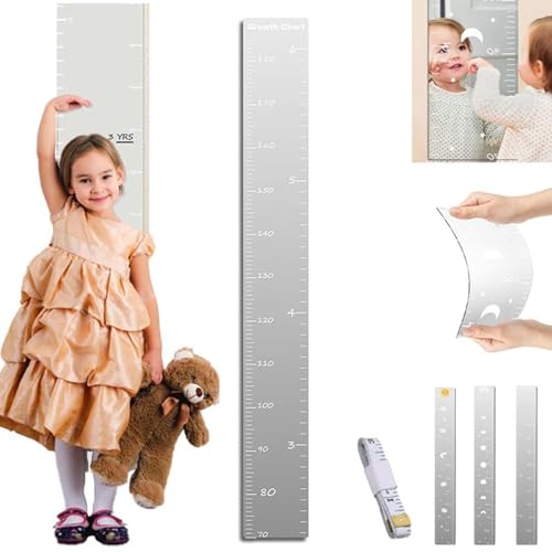 ITETONE Wachstumstabellenspiegel für Kinder, Wachstumstabellenspiegel für die Wand, Wachstumstabellenspiegel für die Wand, Messlatte mit Aufklebern, Wachstumstabellenspiegel mit Puzzle Type A von ITETONE