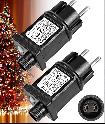 ITMNMNL 31V LED Netzteil, 2 Stück Lichterkette Netzteil, Netzteil Lichterkette,Stecker für Lichterkette mit 8 Modi und Timer, IP44 Wasserdicht Transformator für Weihnachtsbeleuchtung Lichternetz von ITMNMNL