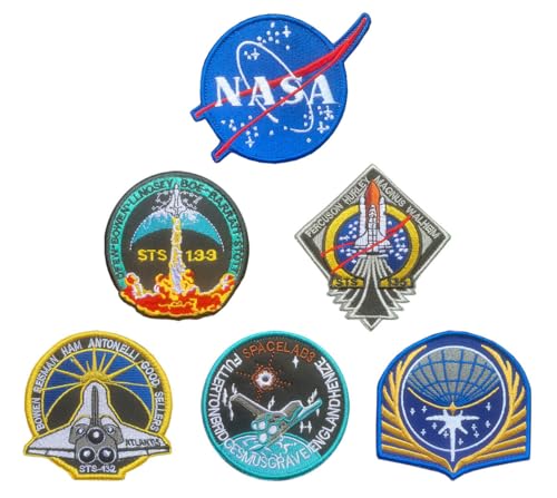 6 Stück kompatibel mit NASA Tactical Patch Air and Space Expedition Emblem Badge Patches mit Klettverschluss für Rucksäcke, Mützen, Jacken, Mäntel, Kleidung, Uniform, Hundekleidung von ITOMUFD