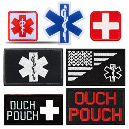 Taktischer Medic EMT Medizinischer Kreuzaufnäher, Ouch-Tasche, Kreuz-Stickerei, Emblem, Patches mit Klettverschluss für Medizinertasche, Erste-Hilfe-Tasche, Rucksäcke, Mäntel, Kleidung, Uniform, von ITOMUFD