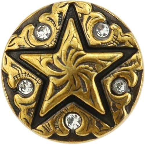 ITTRUH Knöpfe for Basteln, Knöpfe for Nähen, 10 Stück Metall-Sternknöpfe, Strassknöpfe for Nähen, Strass-Ösenknöpfe, Strassknöpfe(Brass,18 mm) von ITTRUH