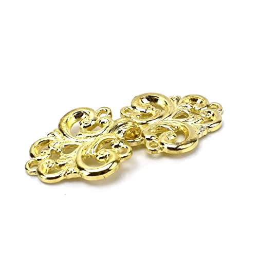 ITTRUH Nähknopf, 2 Stück Retro-Metallknöpfe for Pelzmäntel, Schalkragen, Kleidung, Gürtel, dekorative Schnallen aus Legierung, DIY-Nähzubehör, 6,5 x 2,8 cm(Light Gold) von ITTRUH