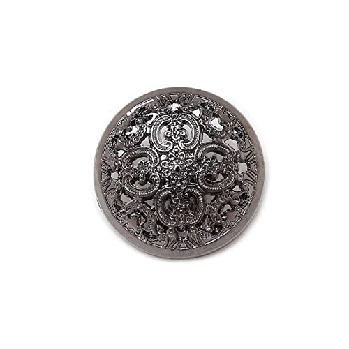 ITTRUH Nähknopf, 3 Stück Hohle Geschnitzte Metallknöpfe for Nähen von Sammelalben for Jacken, Blazer, Pullover, Handarbeit, Kleidung(Black,15mm) von ITTRUH