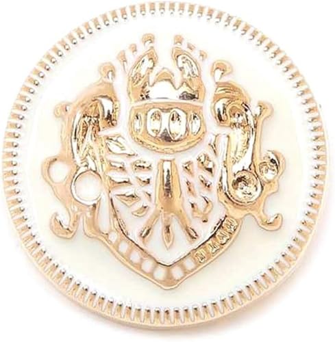 ITTRUH Nähknopf, 6 Stück Metallknöpfe for Nähen von Scrapbook-Jacken, Blazern, Pullovern, Basteln, Handarbeit, Kleidung(White,10mm) von ITTRUH