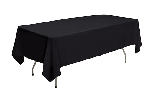 ITWMTTO Schwarze rechteckige Tischdecke für 1,8 m Tisch, Polyester von ITWMTTO