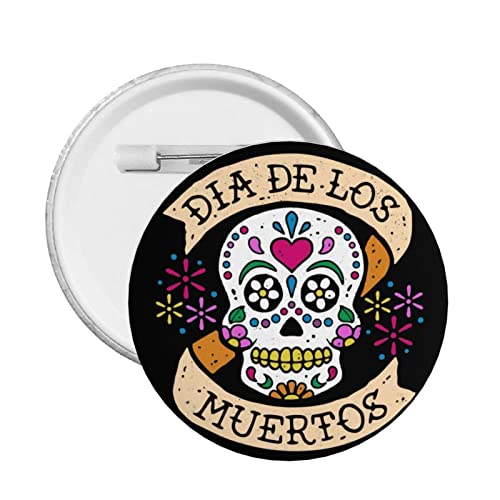 Dia De Los Muertos Runde Pins Abzeichen personalisierte Knopf Kleidung Dekoration Geschenk Rucksack Zubehör von IUBBKI