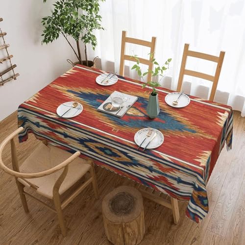 Rechteckige Tischdecke mit Western-Pfeil, Südwest-Tischdecke mit indianischen Ureinwohnern, waschbar, Esstischdecke, modische Tischdecken, 137,2 x 182,9 cm, für Partys, Hochzeiten, Küche von IUBBKI