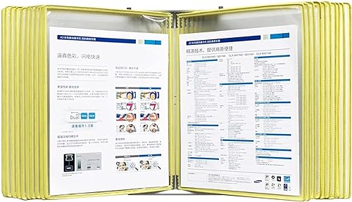 IUBGFTO A4-Aktenordner, Poster-Flip-Book-Präsentationsständer, 20 Aktentaschen, Dokumentenhalter im A4-Letter-Format, Wand- oder Desktop-Referenzsystem, 8 Farben (F) von IUBGFTO