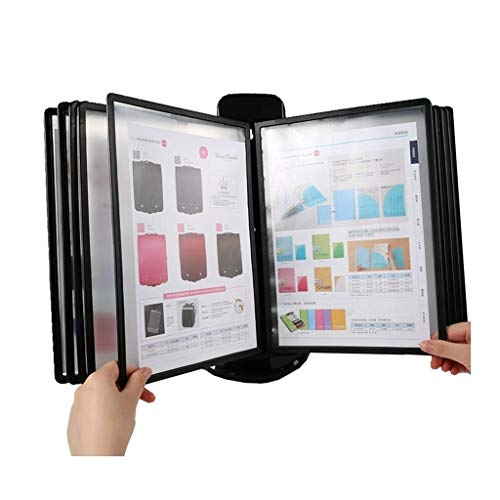 IUBGFTO Desktop-Flip-Display-Ordner – Desktop-Referenzsystem, 10 und 20 Display-Taschen, Schwarze Basis, für die Präsentation von A4-Dokumenten. (Schwarz 10 Seiten) von IUBGFTO