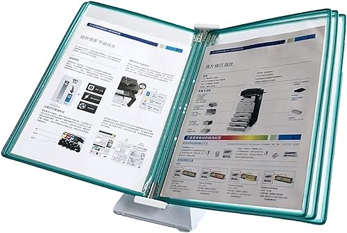 IUBGFTO Desktop-Referenz-Organizer – Desktop-Flip-Display-Ordner, 5 Panels Desktop-Referenzsystem klein, fasst 10 Blatt A4-Papier, Werkswerkstatt-Wandaufhängung, Bedienungsanleitung (grün) von IUBGFTO