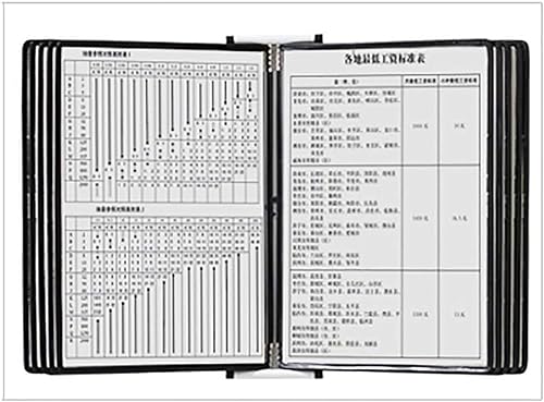 IUBGFTO Desktop-Referenzsystem – 10 doppelseitige Felder, zur Anzeige von A4-Dokumenten, wählbar, wandmontierter Fester Ordner, Loseblatt-Ordner (schwarz) von IUBGFTO