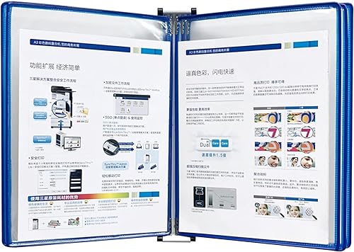 IUBGFTO Desktop-Referenzsystem – 5 doppelseitige Paneele, mehrere Farben erhältlich, geeignet für Informationsanzeige im A4-Format, Metall-Ordner-Flip-Aktenhalter (D) von IUBGFTO