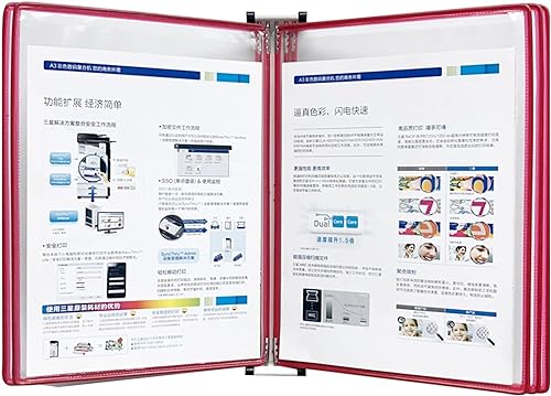 IUBGFTO Desktop-Referenzsystem – 5 doppelseitige Paneele, mehrere Farben erhältlich, geeignet für Informationsanzeige im A4-Format, Metall-Ordner-Flip-Aktenhalter (F) von IUBGFTO