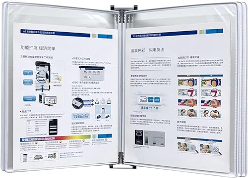 IUBGFTO Desktop-Referenzsystem – 5 doppelseitige Paneele, mehrere Farben erhältlich, geeignet für Informationsdisplay im A4-Format, Metall-Ordner-Flip-Aktenhalter (G) von IUBGFTO