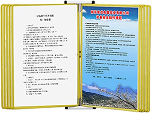 IUBGFTO Wandmontierter Aktenhalter für A4-Ordner, 10-Panel-Desktop-/Wandreferenzsystem, Poster-Flip-Book-Display (E) von IUBGFTO