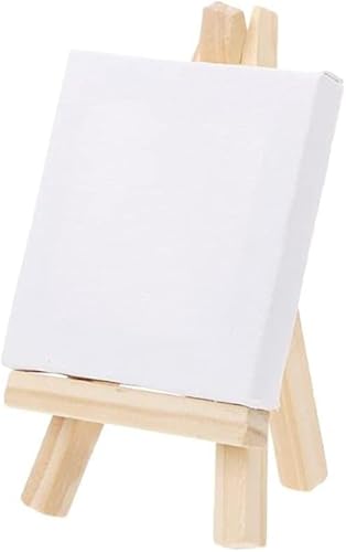 Malerei Künstler Staffelei Ständer Staffelei Ständer Display Staffelei Zeichenbrett 7 * 12 cm Mini Leinwand und Naturholz Staffelei Set für Kunst Zeichnen Handwerk/Weiß/15 cm * 20 cm (weiß 15 cm * 15 von IUBGFTO