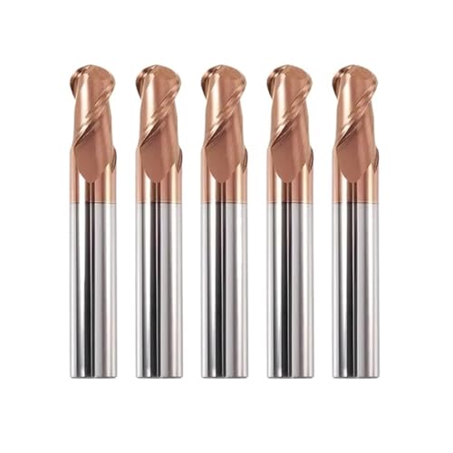 1 stücke/5 stücke HRC55 Kugelkopf-hartmetall-schaftfräser R0,5-R10 Solide Hartmetall CNC Router Bits 2 flöte Titan Beschichtung Spirale Fräser(5PCS,R0.75x4x50) von IUBPWMS