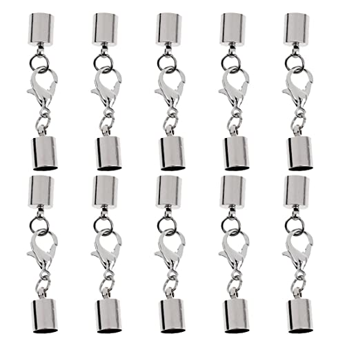 IUDWCG 10 Pcs Edelstahlschnalle Karabinerverschluss, Lederbandkette, Schmuckherstellung Wanderverschluss, Kettenarmbandverschluss, Lederband, Schmuck, DIY von IUDWCG