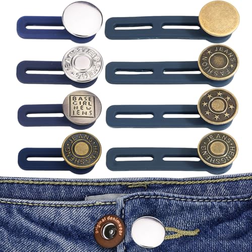 8 Stück Hosenbunderweiterung,Hosenknopf Verlängerung,DruckknöPfe,Knöpfe Hosen Enger Machen,Knopfverlängerung,Expander Button,Hosenversteller,Knopferweiterung,für Jeans,Pants,Bunddehner,Hosenknöpfe von IUHRIE