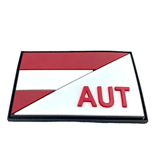 Österreich Österreicher Diagonale AUT Flagge Taktisch Airsoft PVC Klett Emblem Abzeichen Patch von IUSOT