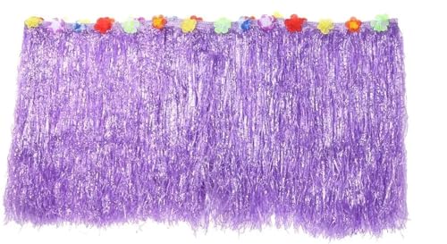 IUVYTA Party Dekoration Tisch Rock Sommer Strand Partys Dekoration Gras Tisch Rock Party Tisch Röcke Festlicher Tischrock(Purple,276X30) von IUVYTA