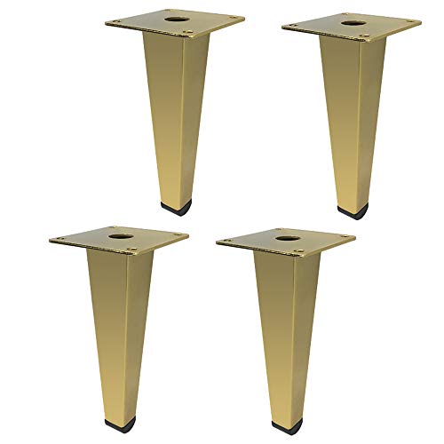 IUokLU Möbelbeine aus Metall Ersatz-Schrankfüße Stützfüße für TV-Schreibtische und Bars mit Schrauben Gold einfache Installation 4er-Set，Gerade - 13cm von IUokLU