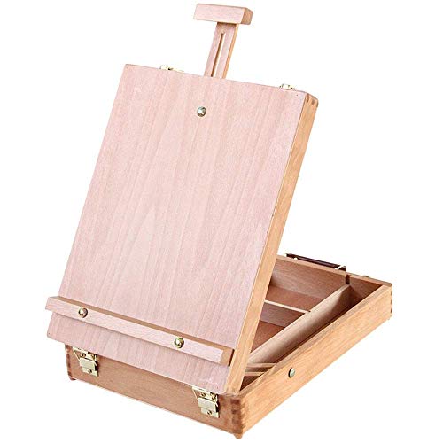 Staffelei Tisch-Skizzenkasten aus Holz Staffelei zum tragbaren Skizzieren Zeichnen und Malen Holzstaffelei 27 x 10 x 36 cm | Natur.,27x10x36cm|natur von IUokLU