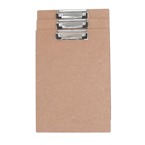 IVEI Clip Pad Schreibtafel | Untersuchungstafel, Zeichenblock & Notiztafel | MDF A4 Uni - 3er Set | Prüfungsblock | Schulbedarf (einfarbig) von IVEI