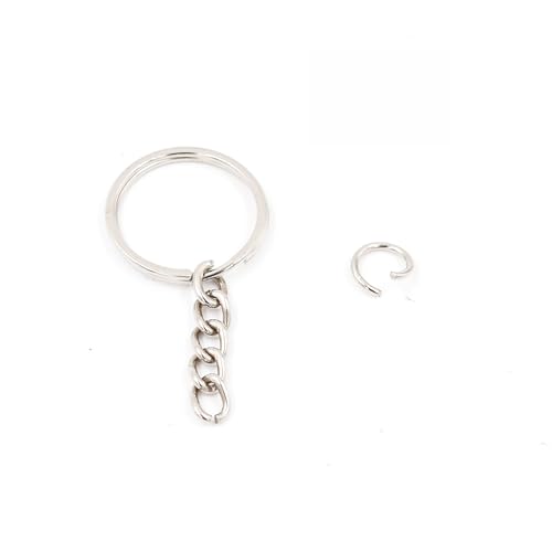 IVEI DIY Schlüsselanhängerringe mit offenen Binderingen zum Basteln, Metall-Schlüsselring von 25 mm, Set mit 100 Stück für Schmuck, Charms und Geldbörsen, Bastelzubehör für kleine Unternehmen von IVEI