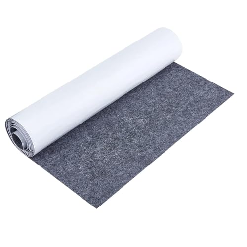 Filz Selbstklebend Filzmatte - 40x220cm Filz Stoff Selbstklebend, für Schachtel-Liner Untersetzer Schubladenmatte Auto Filz Bilderrahmen Stuhlbein Tischbeine, 1 mm Dick (Dunkelgrau) von IVEOPPE