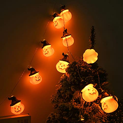 IVEOPPE Halloween Lichterkette 20 LEDs, Halloween Deko Innen/Outdoor, Halloween Dekoration Lichterkette Kürbis, Halloween Kürbis Lichter für Party, Garten, Weihnachten, Halloween, Beleuchtung Deko von IVEOPPE