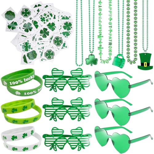 IVEOPPE St Patrick's Day Accessories Set - St Patricks Day Kostüm Acessories, Grün Irish Acessories Shamrock Kostüm Zubehör, für Irisches Festival Party Deko Karneval Kostümparty (Grün Zubehör) von IVEOPPE