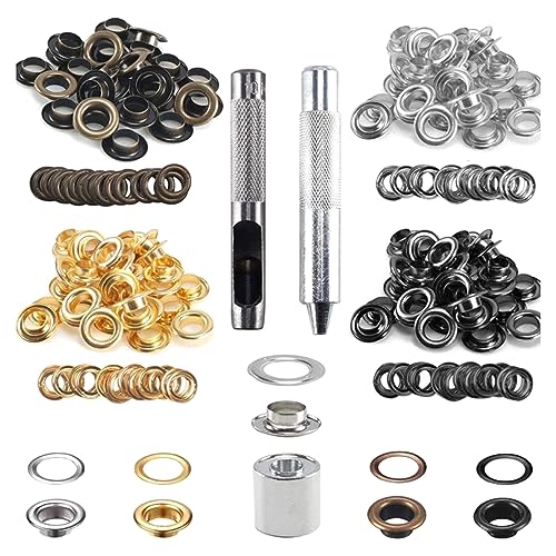 100 Stück 12 mm Ösen Kits Ösen Set mit Montagewerkzeug Ösen Kits für Leder, Gürtel, Schuhe, Kleidung von IWOMA