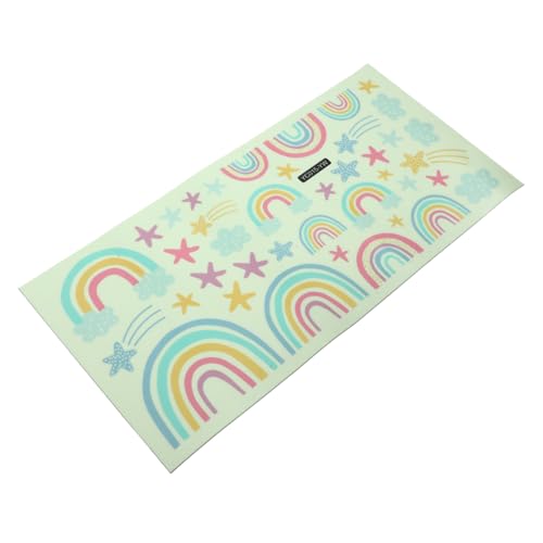 1 Blatt Glow in the Dark Rainbow Wandaufkleber Nachtlicht Lichterketten kinderzimmer wandsticker wall stickers for room Regenbogen-Aufkleber für Mädchenzimmer Wolkenaufkleber IWOWHERO von IWOWHERO