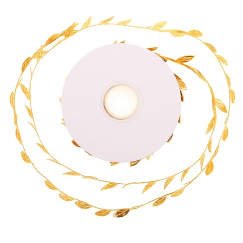 1 Rolle Blattgewebe Blattbesatzband Diy Bastelband Blumendekoration Valentinsband Hochzeitsgirlande Mit Blumen Blattband Glitzernde Paillettenbänder Geschenkband Polyester Golden IWOWHERO von IWOWHERO