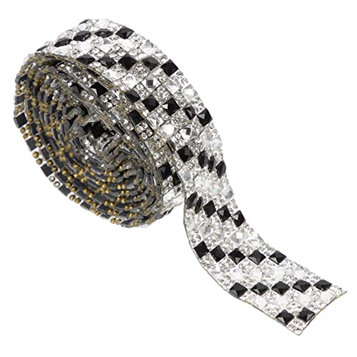 1 Rolle Strassband aus Glas Glitzeraufkleber Strass-Mesh Edelstein-Aufkleber Dekorationsmaterial Selbstklebendes Strassband handgefertigter Kostümbesatz dekorativer Kleidungsbesatz IWOWHERO von IWOWHERO