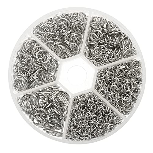 1 Schachtel Spaltring geteilte Schlüsselringe Loop-Sprungring Kette Biegering schmuck machen befestigungshaken Anhänger zur Herstellung von Ringen runde Ringverbinder Eisen Silver IWOWHERO von IWOWHERO