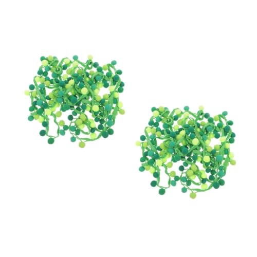 2 Stück 5 Kugel trimmen DIY-Ball Pom-Pom-Vorhangbesatz Fransenband Quaste Band zum Nähen von Spitze Spitzenband nähen Ballfransenbesatz Quastenkugelbesatz ball trimmen Green IWOWHERO von IWOWHERO