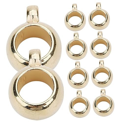 200St Hängender Ring mit großer Lochperle Perlen-Anhänger Armband Perlensets Kaution Perlen großlochperlen grosslochperlen Perle selber machen Abstandsperlen mit Öse ccb Golden IWOWHERO von IWOWHERO