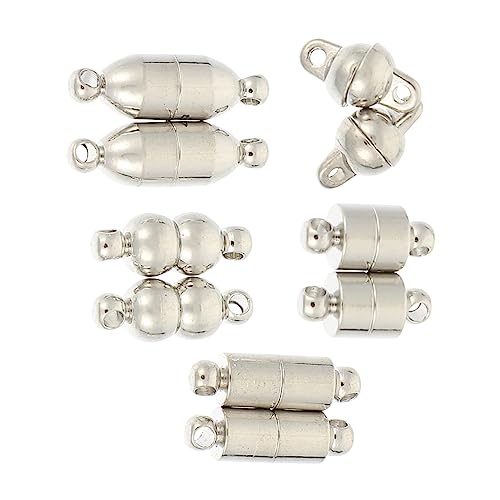 5 Paare Schmuckzubehör Bulk-Schmuck Schmuckmaterial armbandverschluss verschluss für armbänder Armbinde Halskette Verbindungsverschluss Magnetverschlüsse Legierung Silver IWOWHERO von IWOWHERO