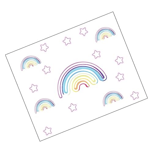 IWOWHERO 1 Blatt Regenbogen-wanda Kleber Lichter Neon Stecker Zeichen Aufkleber Für Die Wanddekoration Wandtattoo Mädchenzimmer Gänseblümchen-wandaufkleber Spielzimmer Pvc von IWOWHERO