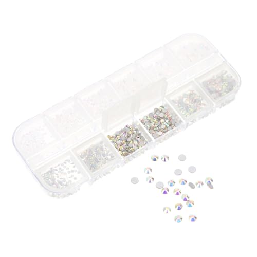 IWOWHERO 1 Box Diamant Strasssteine Flatbacks Für Nagelornamente Glänzende DIY Nageldekoration Für Anfänger 3 Größen Transparente Rhinestones Ideal Für Kreative Nail Art von IWOWHERO