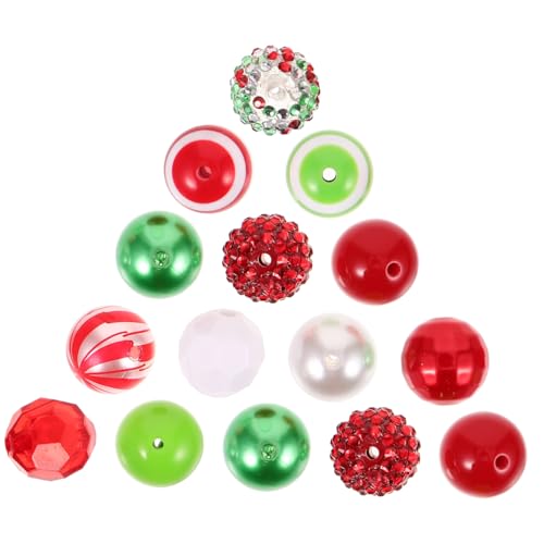 IWOWHERO 1 Packung Perlen für die Herstellung von Halsketten Schmuck funkeln Weihnachtsperlen weihnachtsmotiv weihnachtsdeko Girlande lose Perlen Zubehör für die Girlandenherstellung Acryl von IWOWHERO