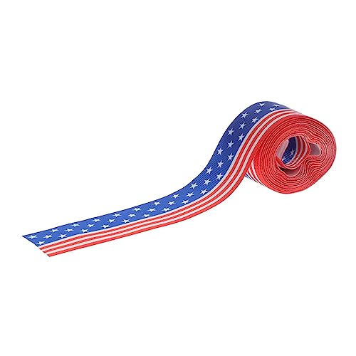 IWOWHERO 1 Rolle Band Zum Unabhängigkeitstag Usa-flaggenband Patriotisches Geschenkband Attraktives Geschenkverpackungsband Geschenkverpackung Grosgrain Verpackungs Band Polyester Streifen von IWOWHERO