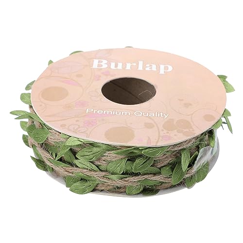 IWOWHERO 1 Rolle Garn Mit Blättern Beidseitig Papier Bänder Zum Basteln Sitzband Grünes Blattband Diy Seil Samtband Strassband Dekoration Edelsteine ​​zum Basteln Wickeln Juteband Plastik von IWOWHERO