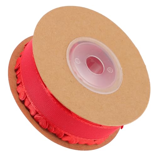 IWOWHERO 1 Rolle Herzförmiges Spitzenband Bausatz Eisstockschießen verdrahtetes Band Valentinsgrüße für Tag verschleißfestes Bastelband Herz-Geschenkband Paketband Wickelband Polyester rot von IWOWHERO